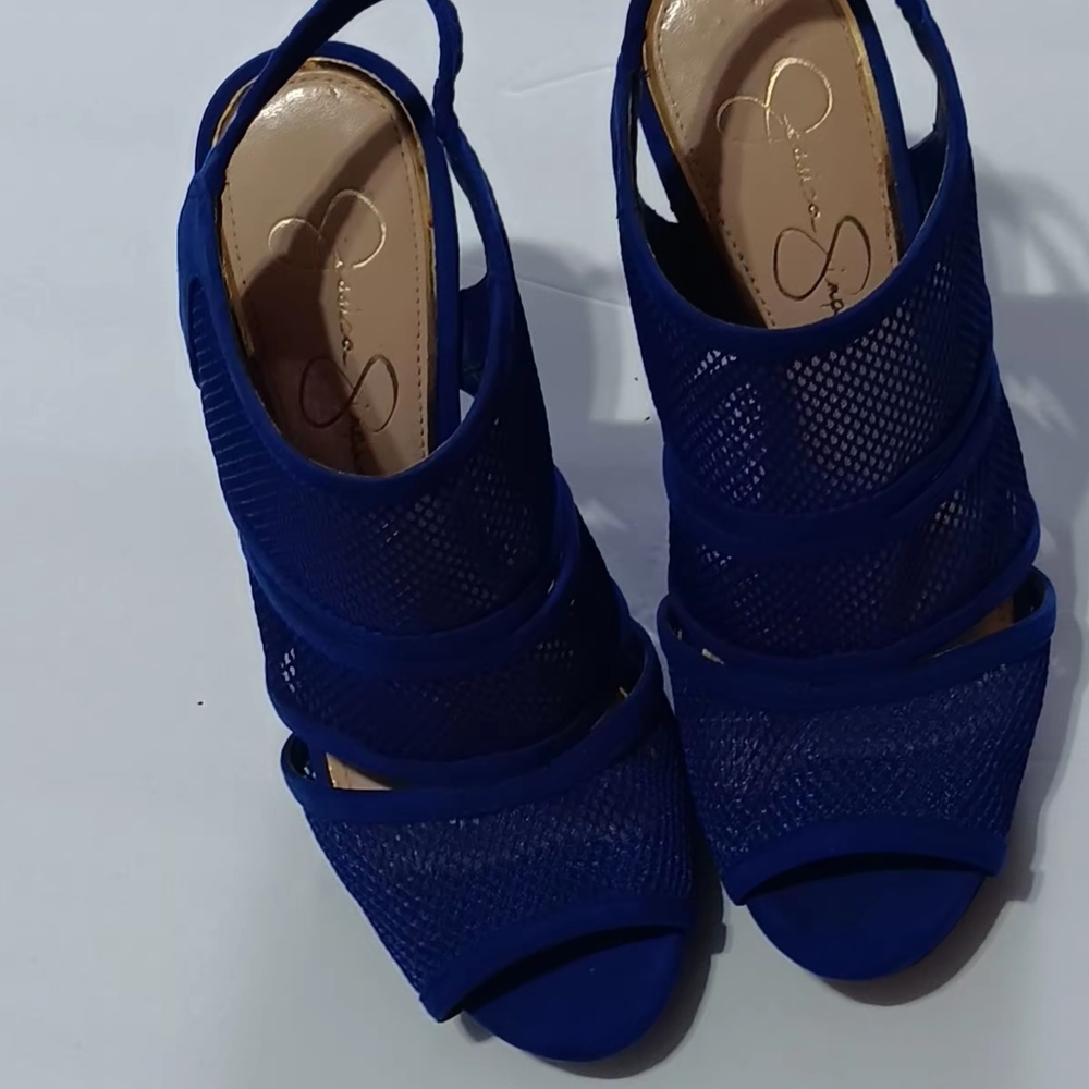 Jessica Simpson Elegant Blue Mesh Women's Heels